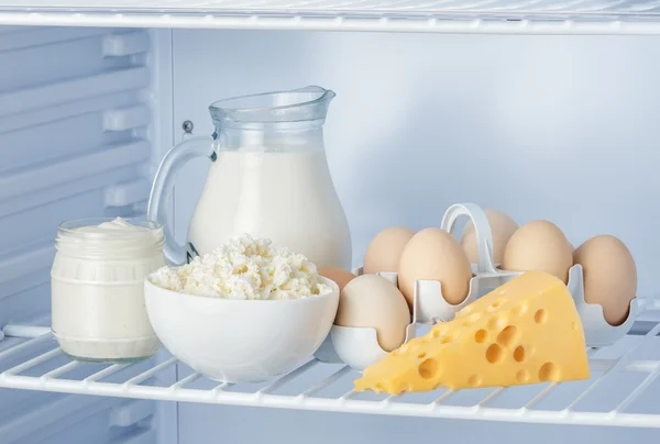 Eggs and tasty healthy dairy products