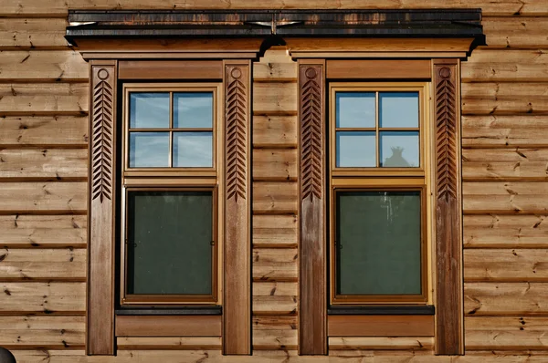 Luxury wooden window closeup