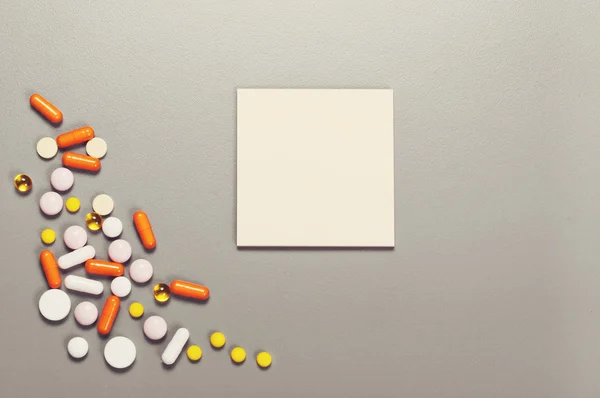 Paper for notes with a pills and capsules