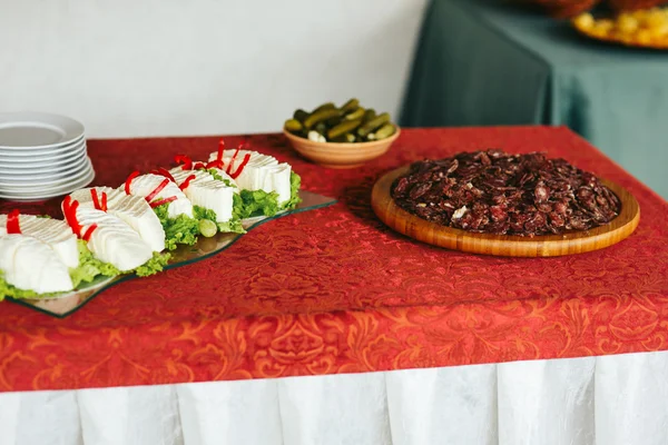 Traditional Ukrainian wedding feast table