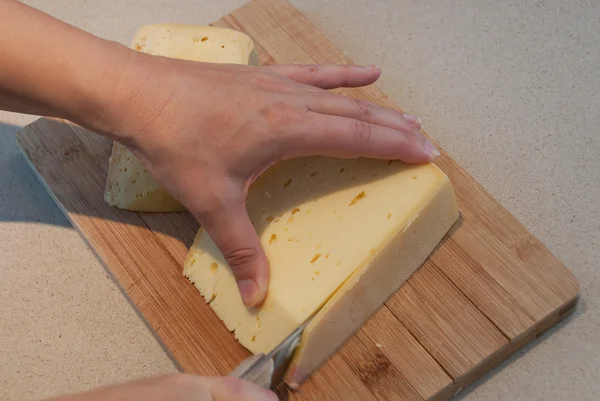 Cutting cheese - food ingredients