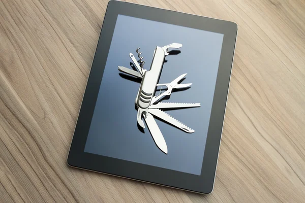Tablet with penknife