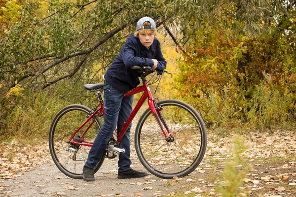 Teen on bicycle