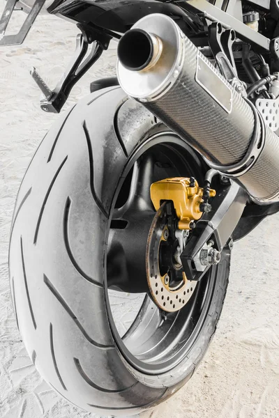 Motorcycle wheel details with brake and wheel spoke