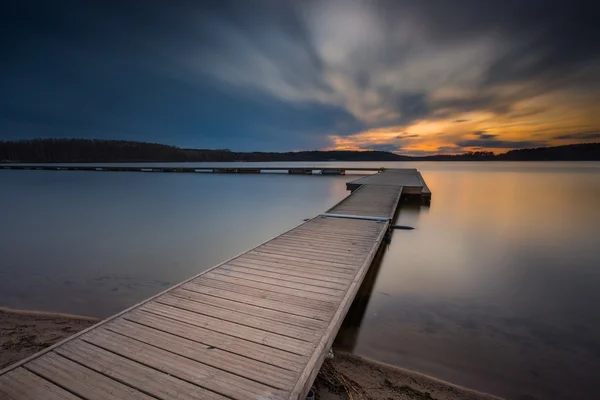 Lake with vibrant sunset