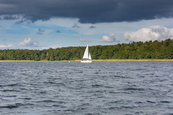 Lake landscape with yachts