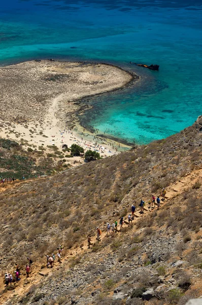 Tourist route, Gramvousa island, Crete, Greece
