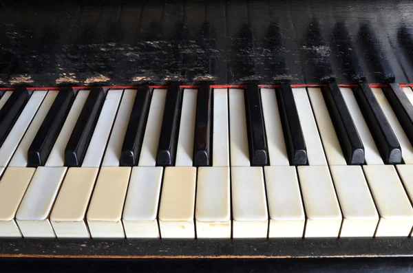 Vintage piano keyboard with ivory keys