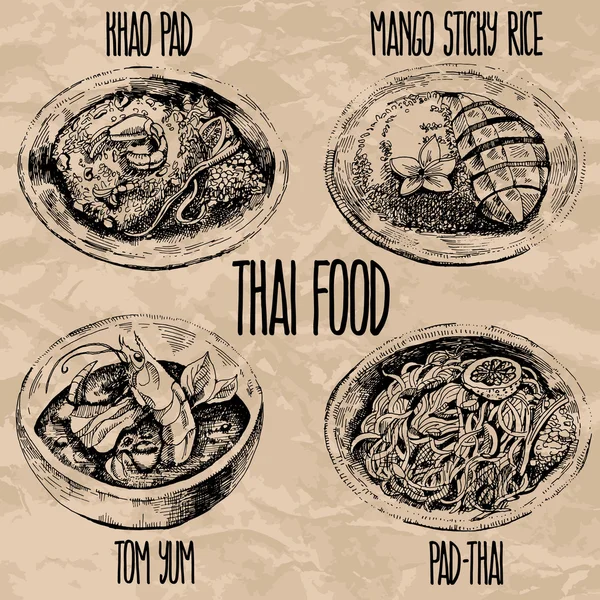 Thai food set. Vector illustration.