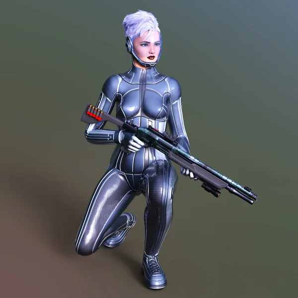 3D CG rendering of a super woman