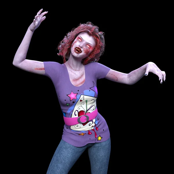 3D CG rendering of a female zombie