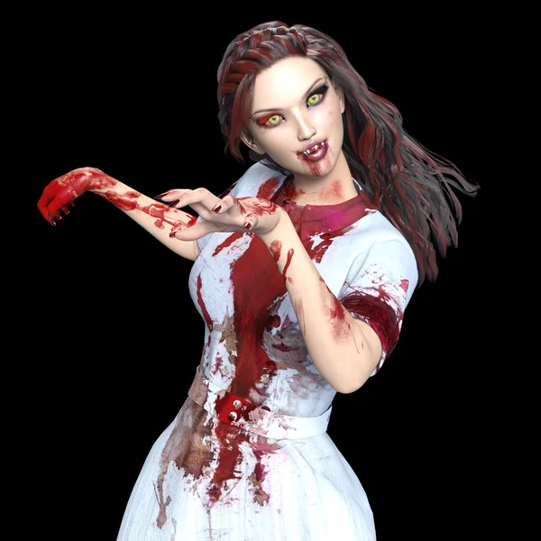 3D CG rendering of a female vampire
