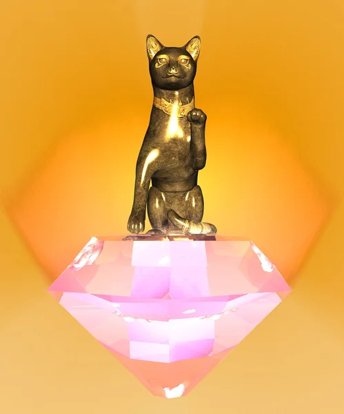 Lucky cat and diamond