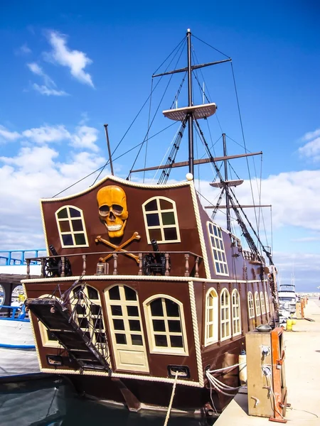 Pirate ship in the venetian harbor, Greece