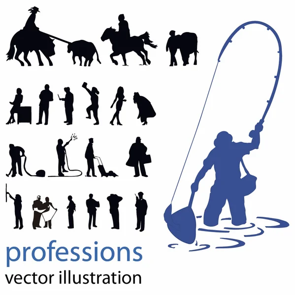 People silhouettes vector illustration; professions