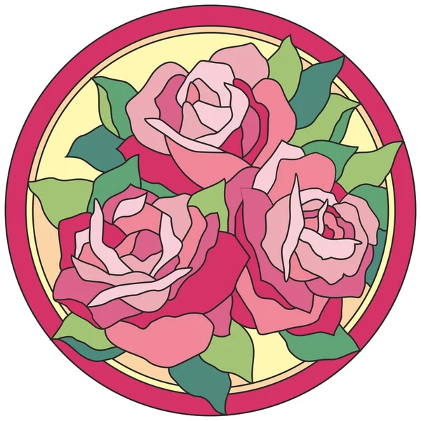 Stained glass window flowers rose