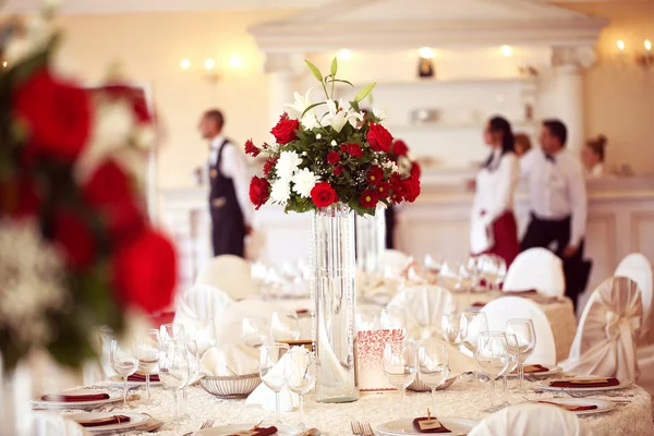 Beautifully decorated wedding table