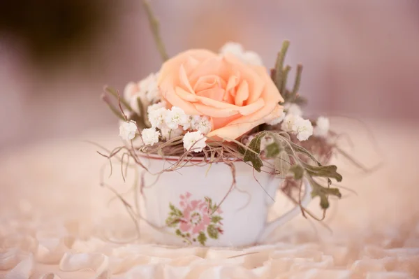 Beautifully decorated vase with flowers