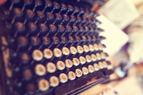 Antique Typewriter. Vintage Typewriter Machine Closeup