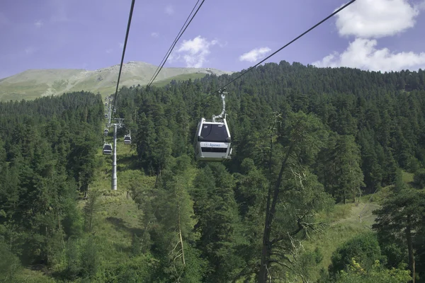 Cable car in a forest of North Caucasus, Russia