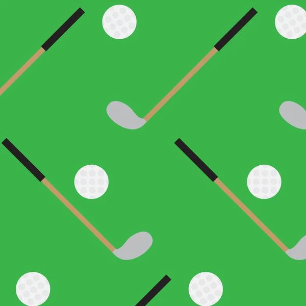 Seamless pattern golf stick and ball