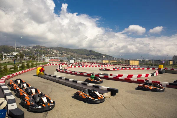 SOCHI, RUSSIA - MARCH 30, 2016: View of a go-kart track Sochi Olympic park
