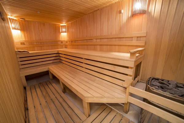 Sauna interior comfortable wooden room spa indoors