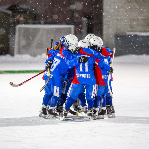 RUSSIA, ARKHANGELSK - DECEMBER 14, 2014: 1-st stage childrens hockey League bandy, Russia