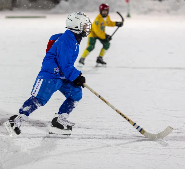 RUSSIA, ARKHANGELSK - DECEMBER 14, 2014: 1-st stage childrens hockey League bandy, Russia