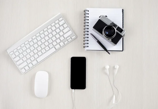 Office Table with office supplies