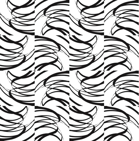 Seamless black and white vector texture of lines and elements of