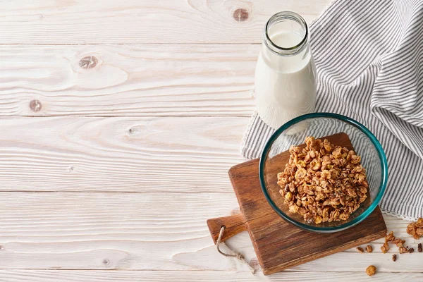 Healthy cereal breakfast background