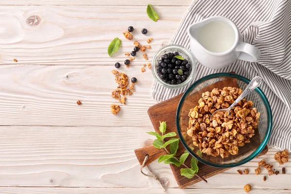 Healthy cereal breakfast background