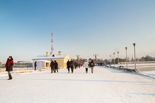 The territory of the Novgorod Kremlin in winter