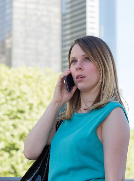 Young business woman speak on the phone