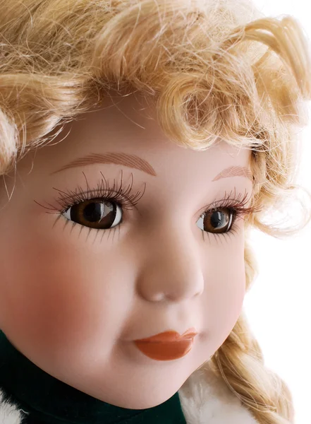 Doll\'s face with brown eyes
