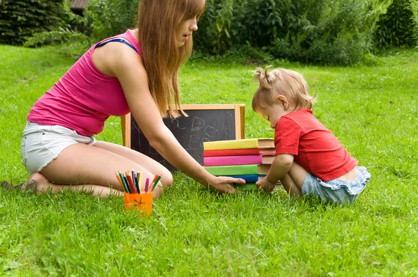 Mom gives daughter a lot of books