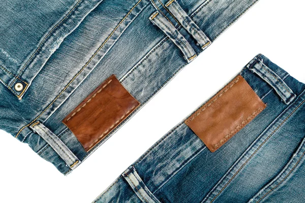 Two  jeans ,on white background.