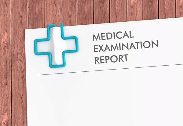 Medical report template with cross paper clip
