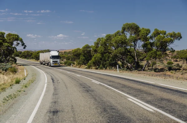 Road train truck at rural intrestate highway