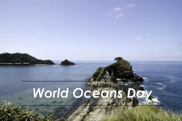 Image concept with word WORLD OCEANS DAY.