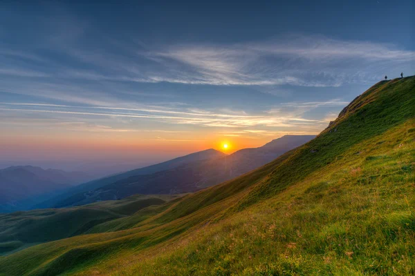 Colorful sunrise in the mountains