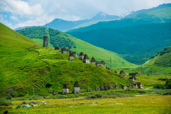 City of the dead.Stone tombs on the hill. The Caucasus.Russia.