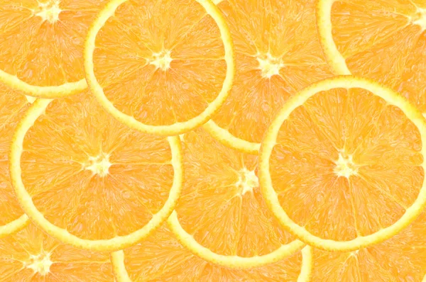 Wallpaper with orange slices. Collage of oranges