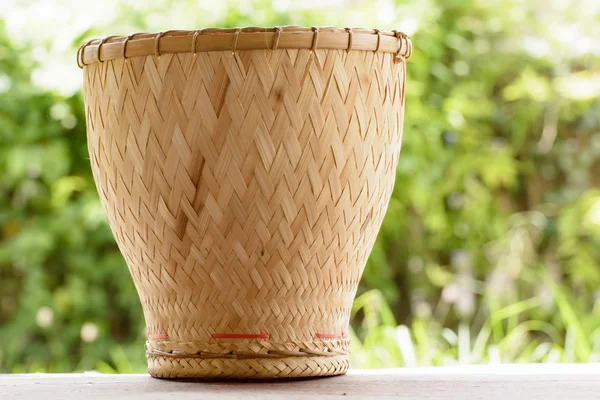 Earthenware steamer is the bamboo container for cook glutinous rice
