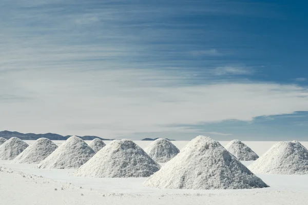 Drying salt piles at Salar de Uyuni, Bolivia