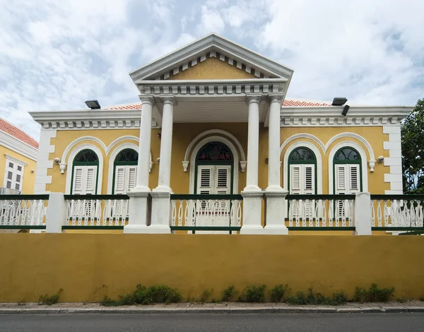 Yellow Coloured Colonial Architecture in Willemstad, Curacao, Netherlands Antilles