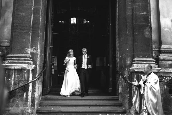 Bride and groom having wedding ceremony