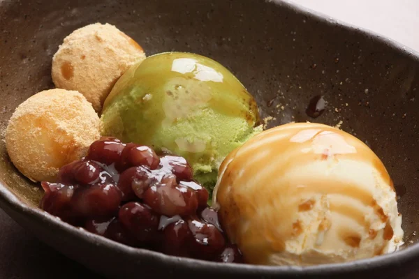 Kyoto style of ice cream with black bean in big stew