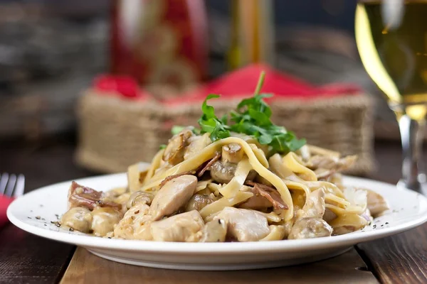 Chicken Pasta Meal on Table